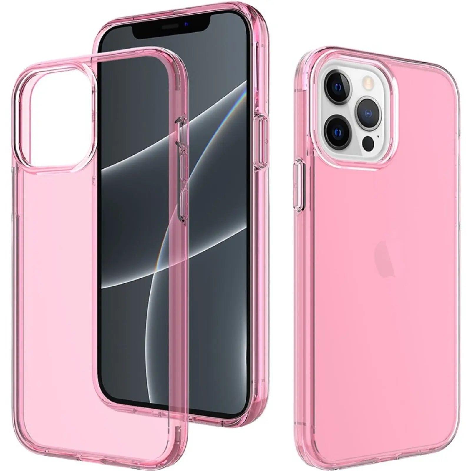 Ultimake Shockproof Case Cover for iPhone 15 Pro Pink Clear - MyMobile