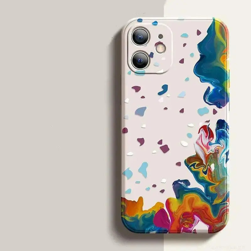 Watercolor Lens All - inclusive Niche Personality Liquid Silicone Phone Case - MyMobile