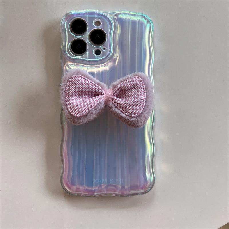 Wavy Pattern Mobile Phone Case Laser Colorful Bow - MyMobile