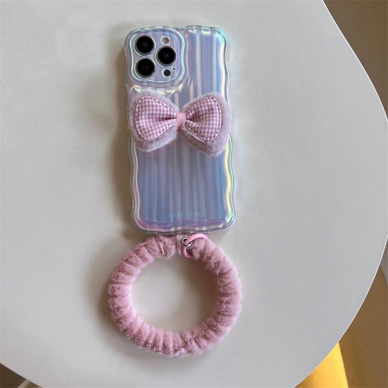 Wavy Pattern Mobile Phone Case Laser Colorful Bow - MyMobile