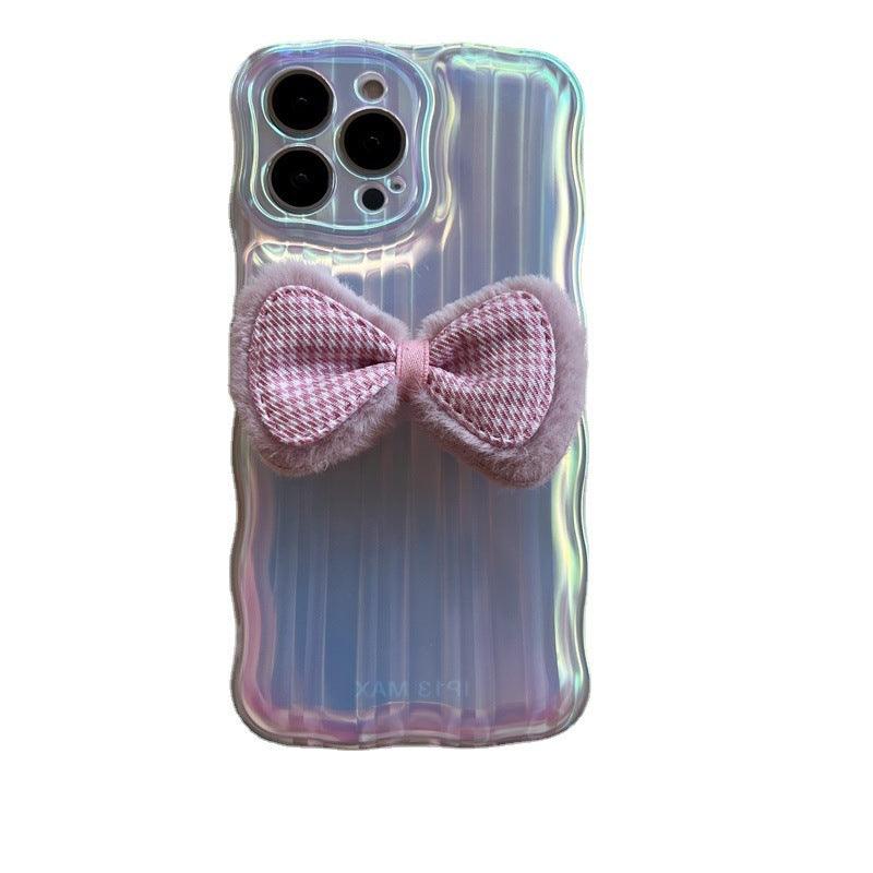 Wavy Pattern Mobile Phone Case Laser Colorful Bow - MyMobile