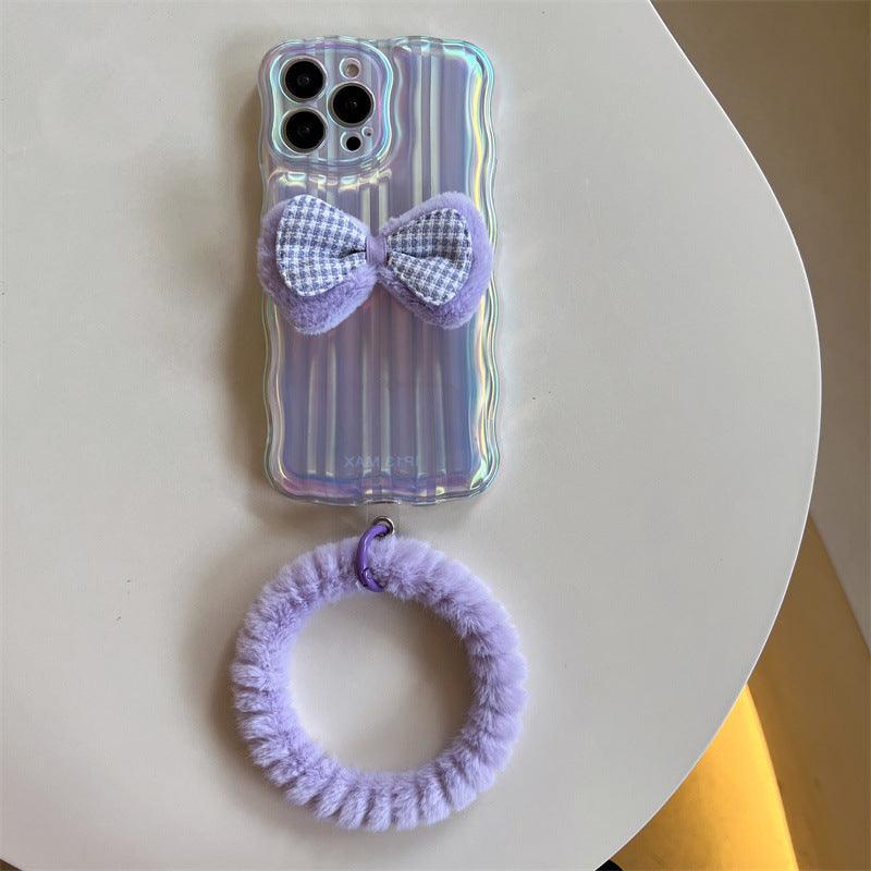 Wavy Pattern Mobile Phone Case Laser Colorful Bow - MyMobile