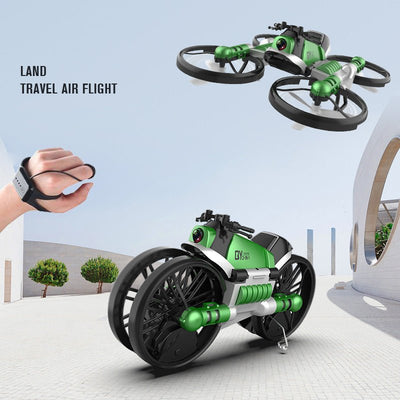 WiFi FPV RC Drone Motorcycle 2 in 1 Foldable Helicopter Camera 0.3MP Altitude Hold RC Quadcopter - MyMobile