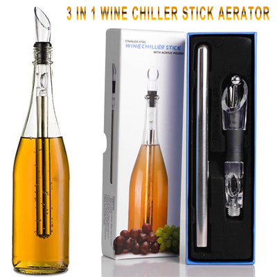 Wine Bottle Cooler Stick Stainless Steel Wine Chilling Rod Leakproof Wine Chiller Beer Beverage Frozening Stick Bar Tools - MyMobile