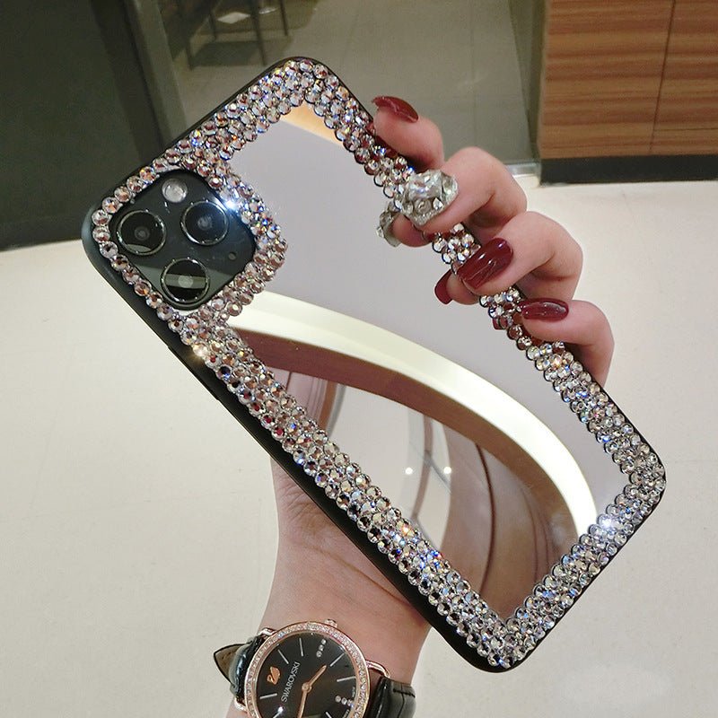 Women's Fashion Rhinestone - encrusted Silicone Drop - resistant Phone Case For iPhone 15 - MyMobile