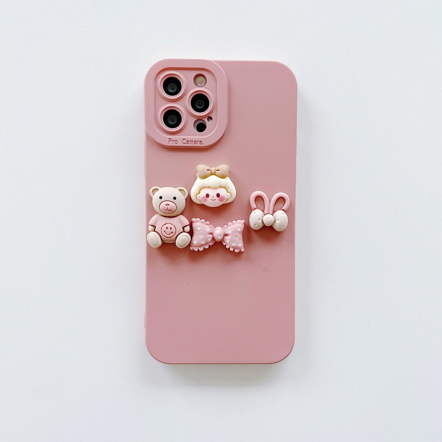 Women's Fashion Three - dimensional Doll Bear Decorative Phone Case Protective Cover For iPhone 14 - MyMobile