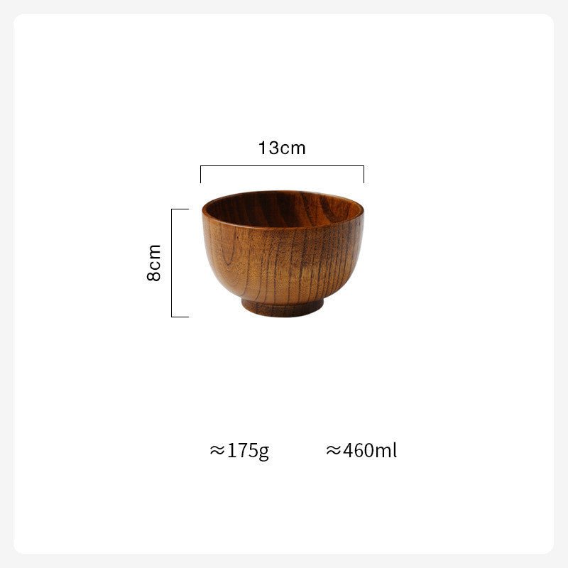 Wooden Bowl Japanese Style Wood Rice Soup Bowl Salad Bowl Food Container Large Small Bowl for Kids Tableware Wooden Utensils - MyMobile