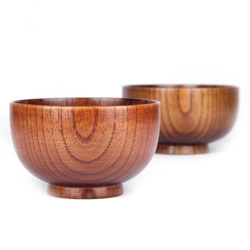 Wooden Bowl Japanese Style Wood Rice Soup Bowl Salad Bowl Food Container Large Small Bowl for Kids Tableware Wooden Utensils - MyMobile