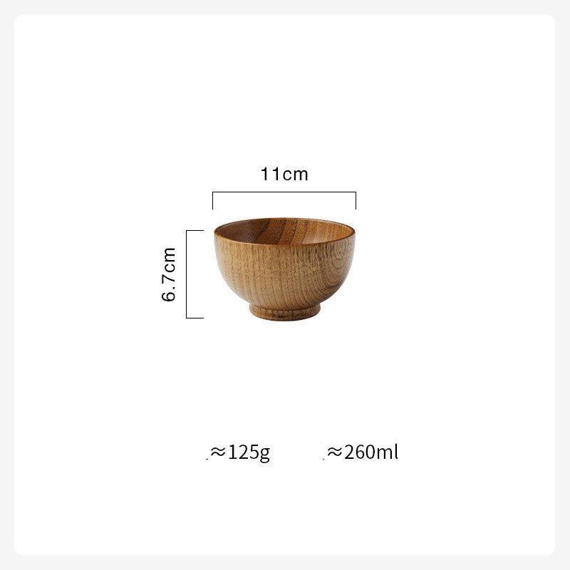 Wooden Bowl Japanese Style Wood Rice Soup Bowl Salad Bowl Food Container Large Small Bowl for Kids Tableware Wooden Utensils - MyMobile