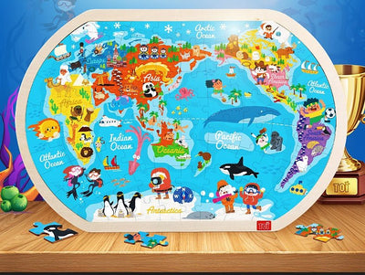 Wooden Puzzle World Children's Toys Gift Baby Educational Toys - MyMobile