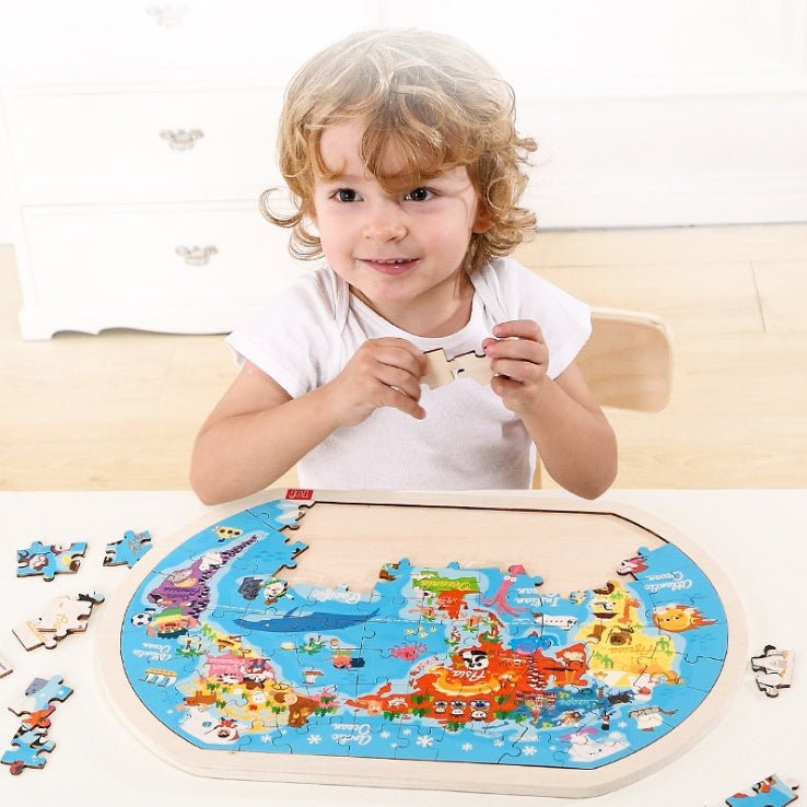 Wooden Puzzle World Children's Toys Gift Baby Educational Toys - MyMobile