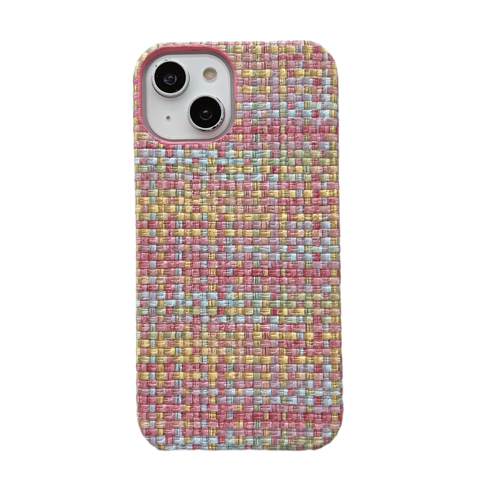 Woven Plaid Mobile Phone Protective Case For iPhone 14, 15 - MyMobile