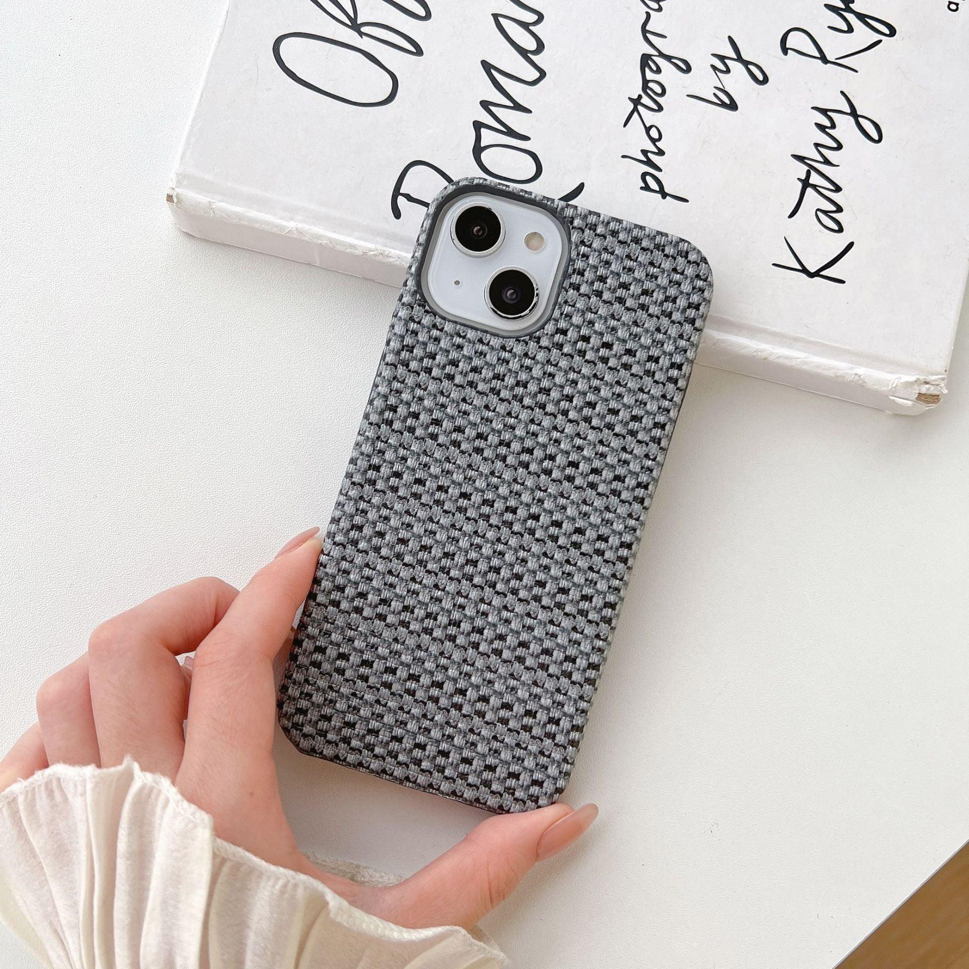 Woven Plaid Mobile Phone Protective Case For iPhone 14, 15 - MyMobile