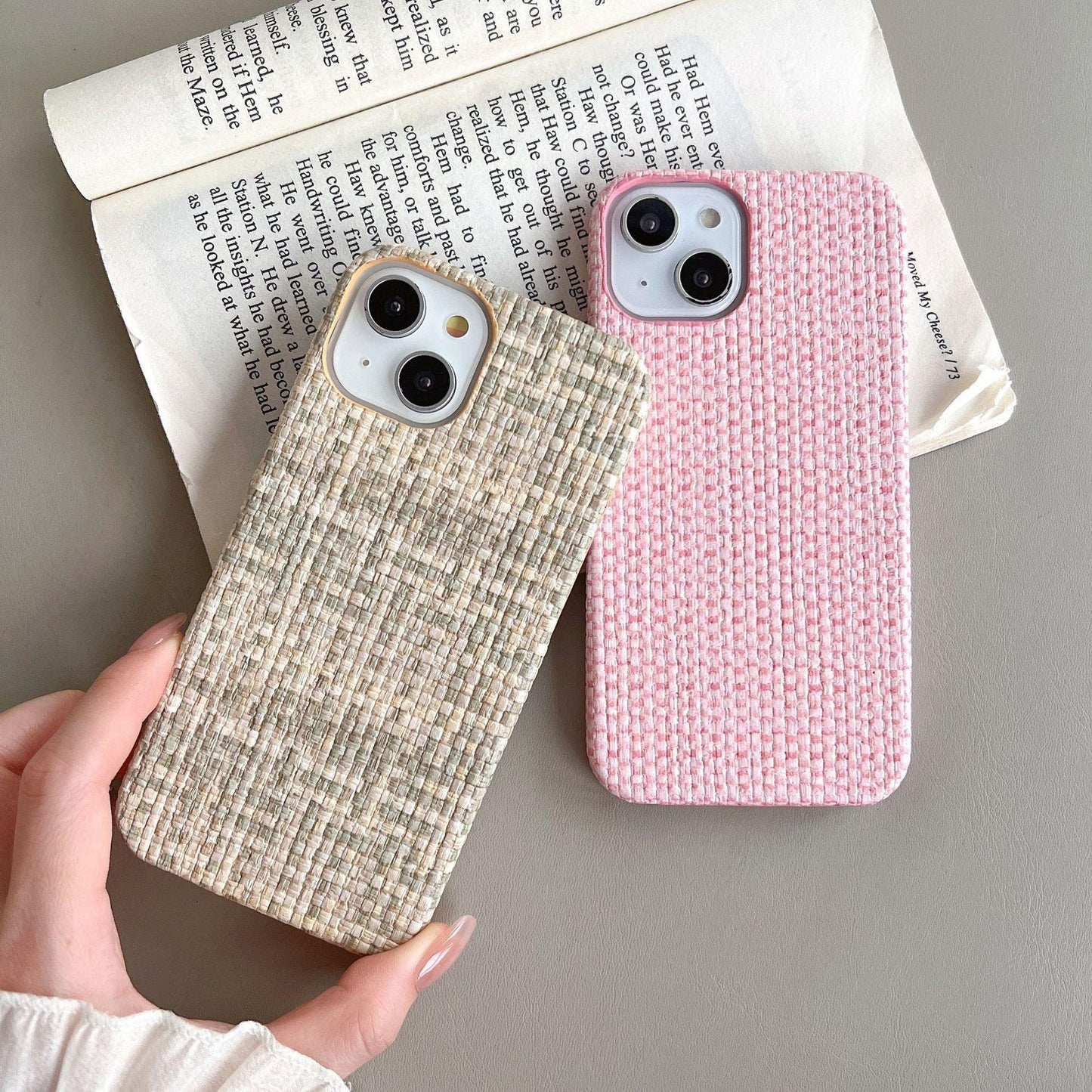 Woven Plaid Mobile Phone Protective Case For iPhone 14, 15 - MyMobile