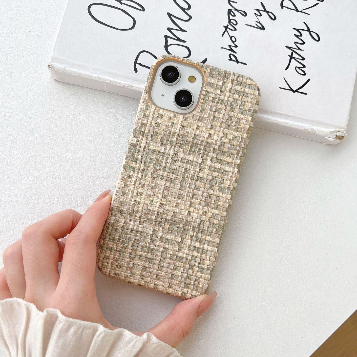 Woven Plaid Mobile Phone Protective Case For iPhone 14, 15 - MyMobile