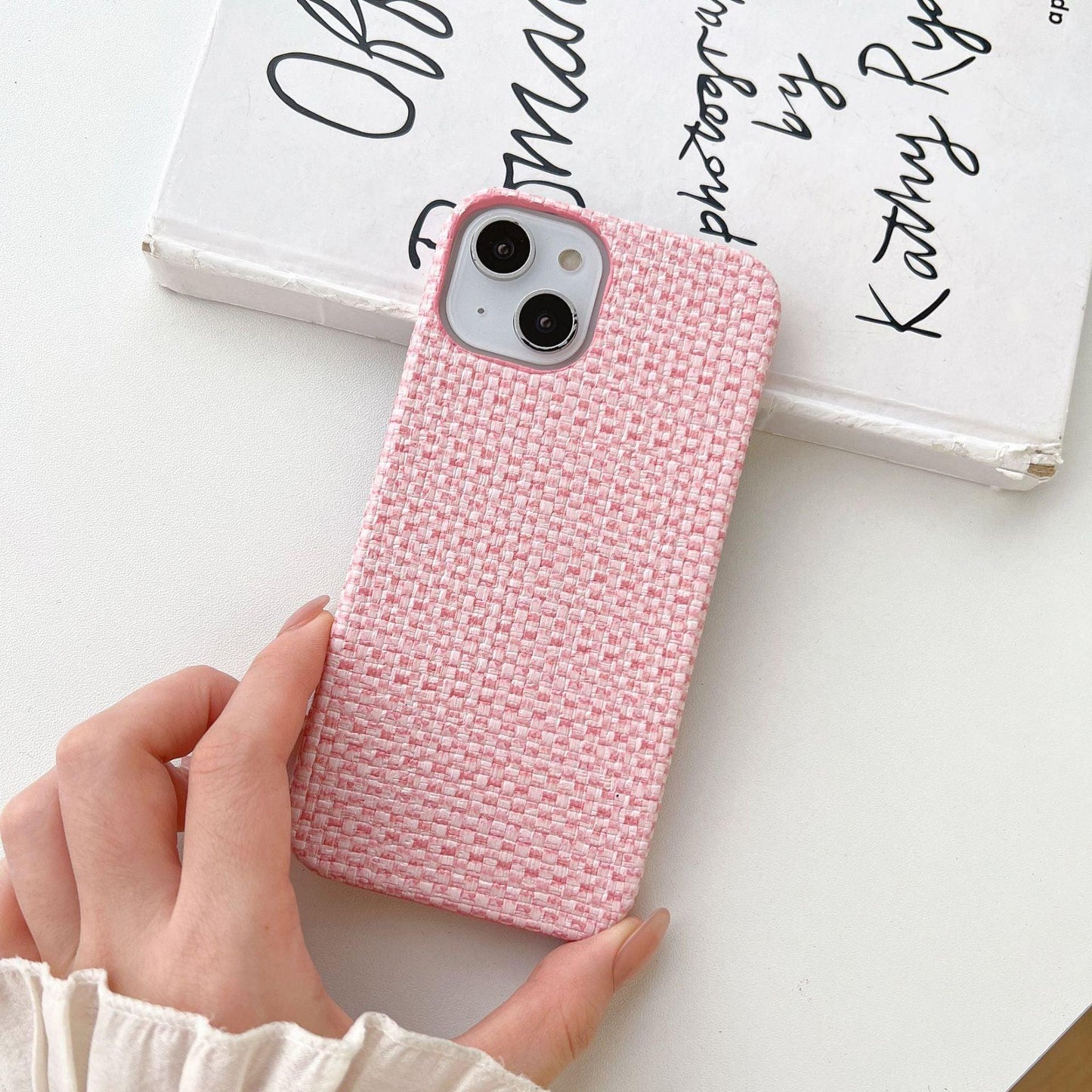 Woven Plaid Mobile Phone Protective Case For iPhone 14, 15 - MyMobile