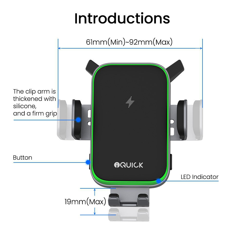 iQuick RX3 15W Wireless Charging Induction Car Holder (IQUICK-X3)