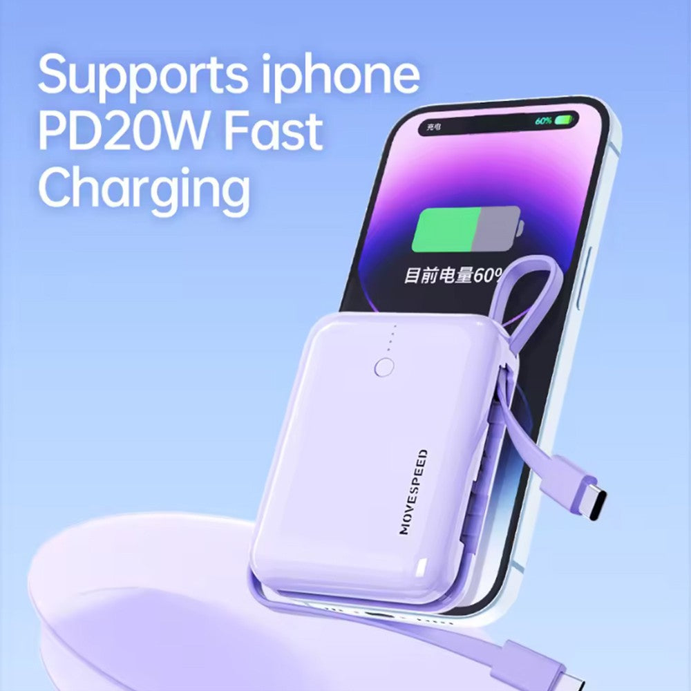 MOVE SPEED YSPBQ10Plus Portable Charger Mini Cute Power Bank 10,000mAh 22.5W (CCC Certified)