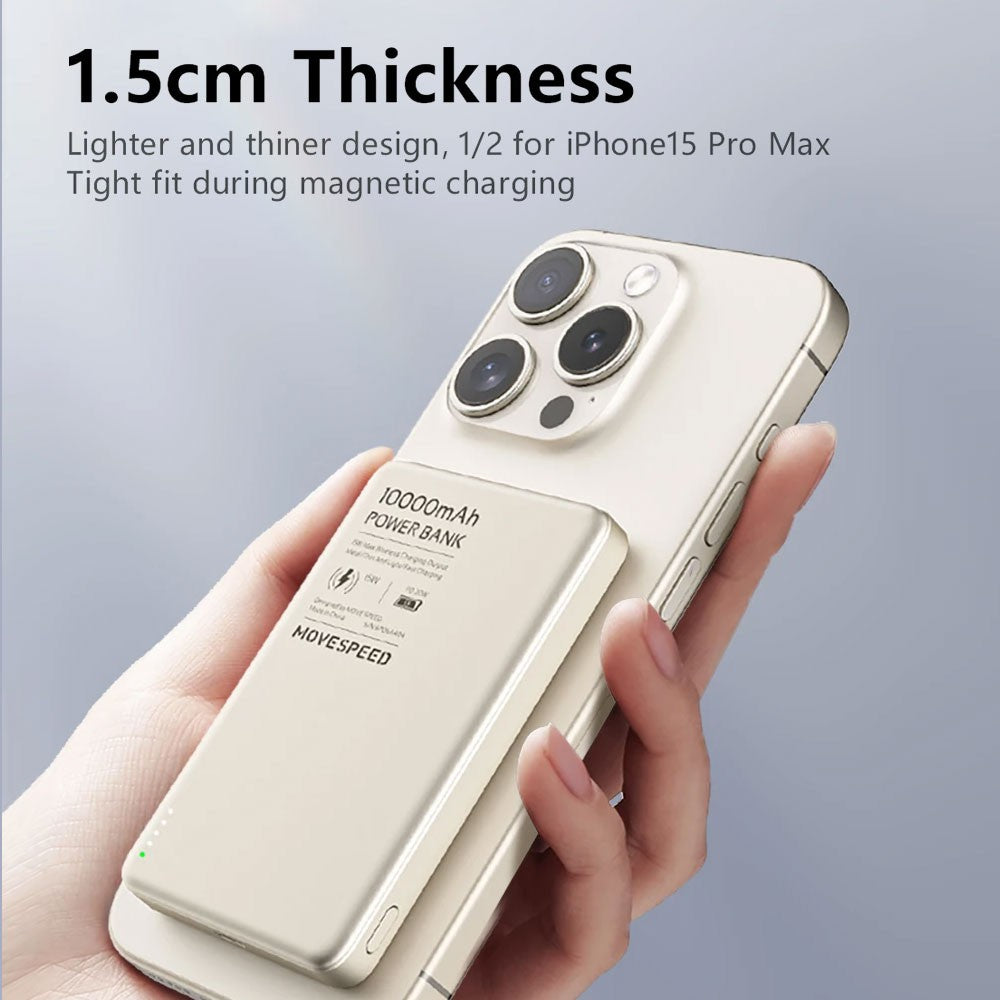 MOVE SPEED S10 Ultra-thin Titanium Magnetic Power Bank 10,000mAh PD20W (YSPBS10)