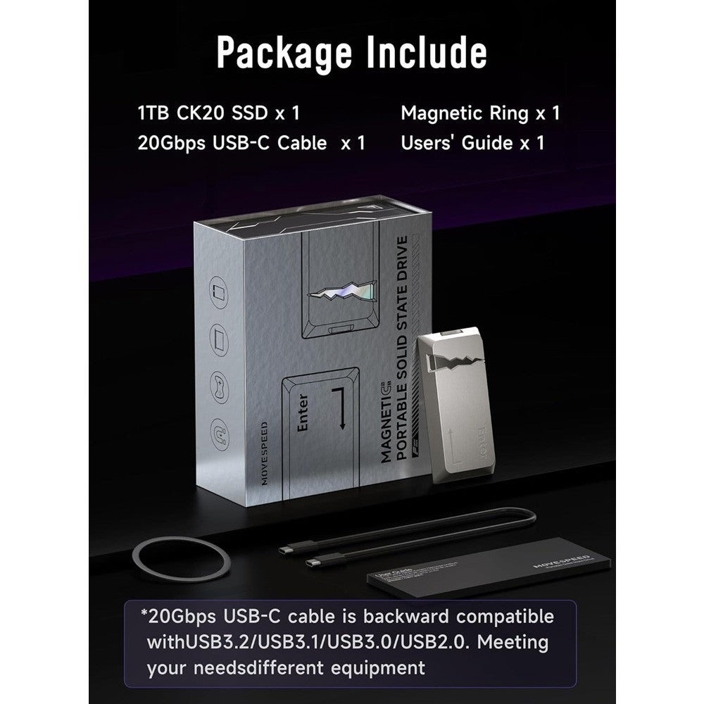 MOVE SPEED CK20 1TB Magnetic External SSD (YSPSCK20-1TTS)