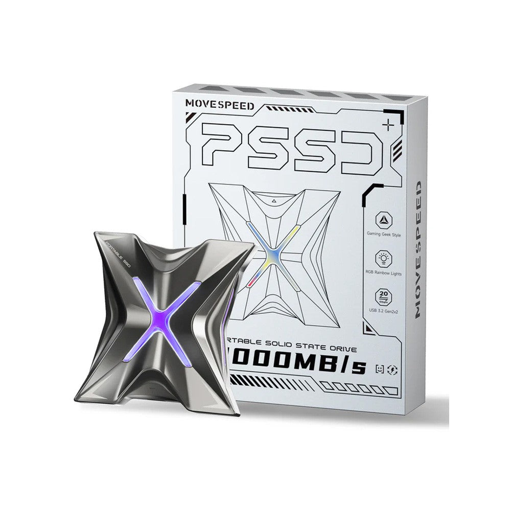 MOVE SPEED RX20 2000MB/s Read with RGB Streamer Light Portable SSD (YSPSRX20-1TTG)