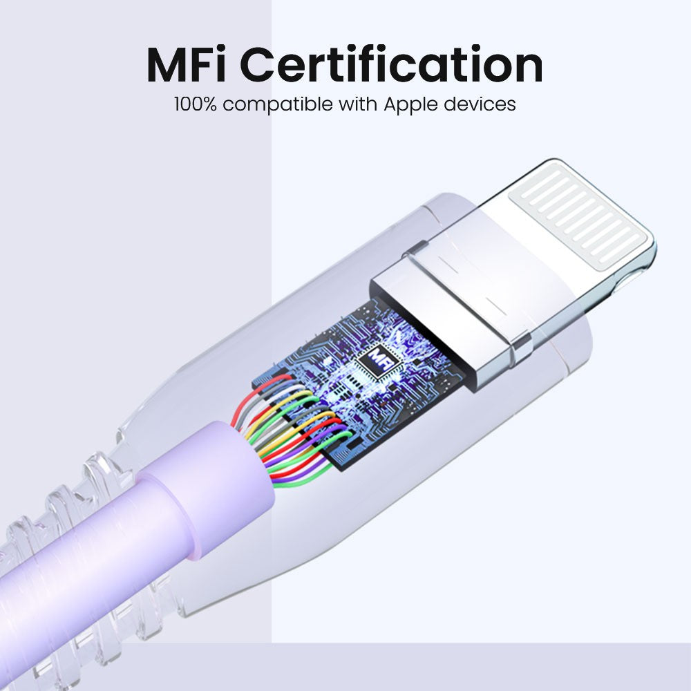 MOVE SPEED 30W USB-C to Lightning Colorful Charging Cable 1.2m (YSUCM04-CL12)