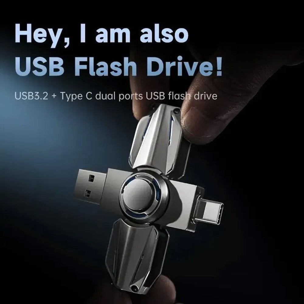 MOVE SPEED 256GB 360° Funny Gyroscope Pendrive 550MB/s USB 3.2 Type-C Flash Drive (YSUYV-256GSN)