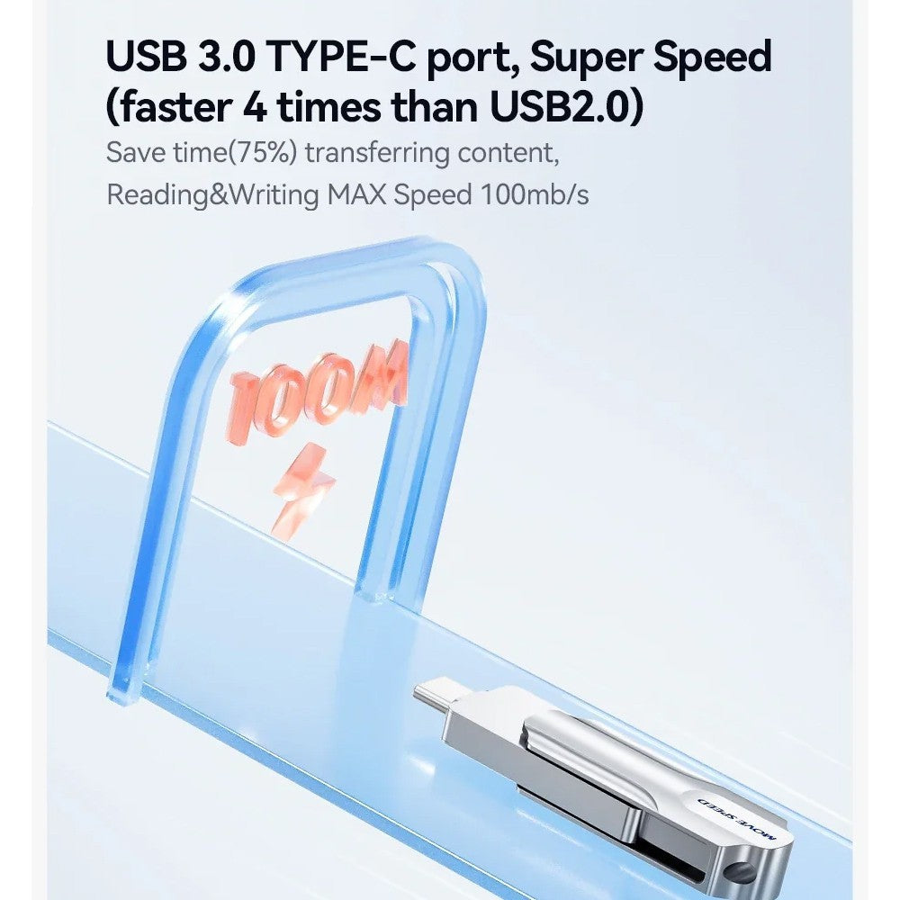MOVE SPEED 256GB YSULDP 2 in 1 USB Type-C Flash Drive (YSULDP-256G3S)