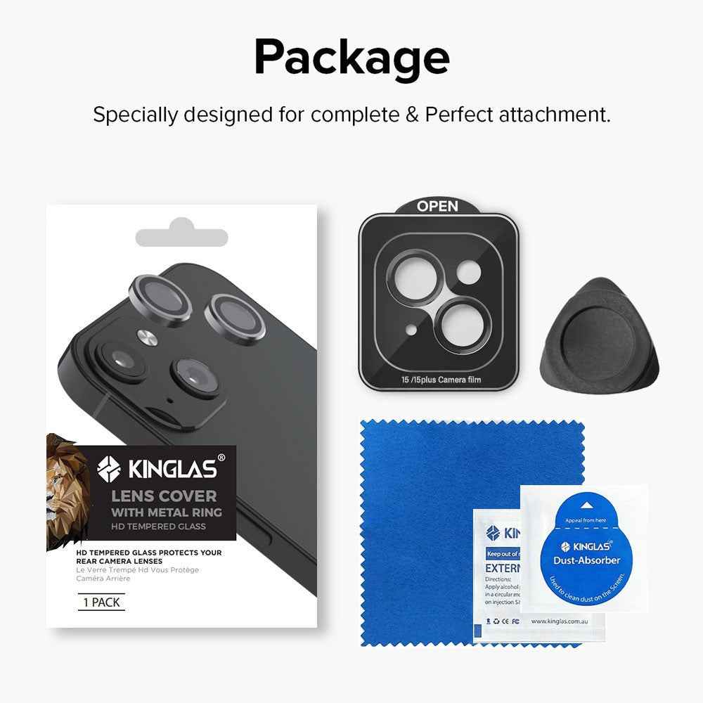 Kinglas Camera Lens Protector (Set of 2) for iPhone 15 / 15 Plus