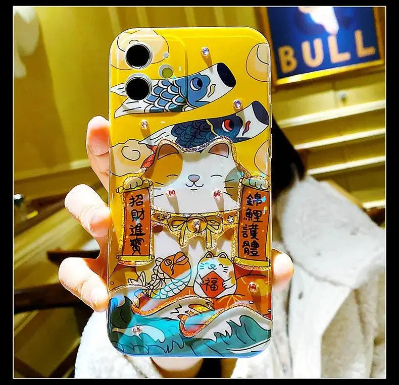 Zhaocai Cat Adhesive Mobile Phone Case - MyMobile