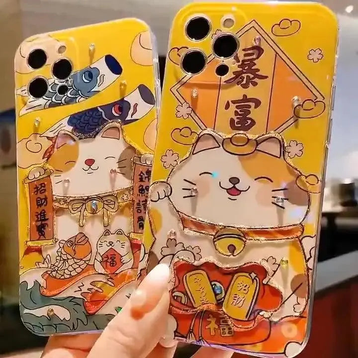 Zhaocai Cat Adhesive Mobile Phone Case - MyMobile