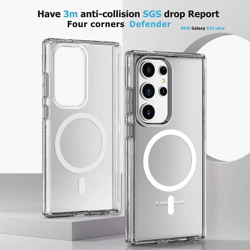 UTIA Shockproof Transparent Case Cover With Magnetic Ring for Samsung Galaxy S26-Transparent
